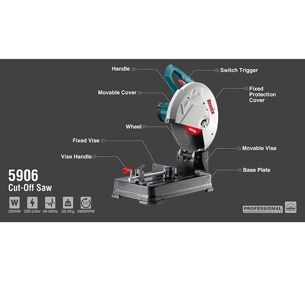 Ronix profile saw, model 5906, capacity 2600 watts, size 355 mm