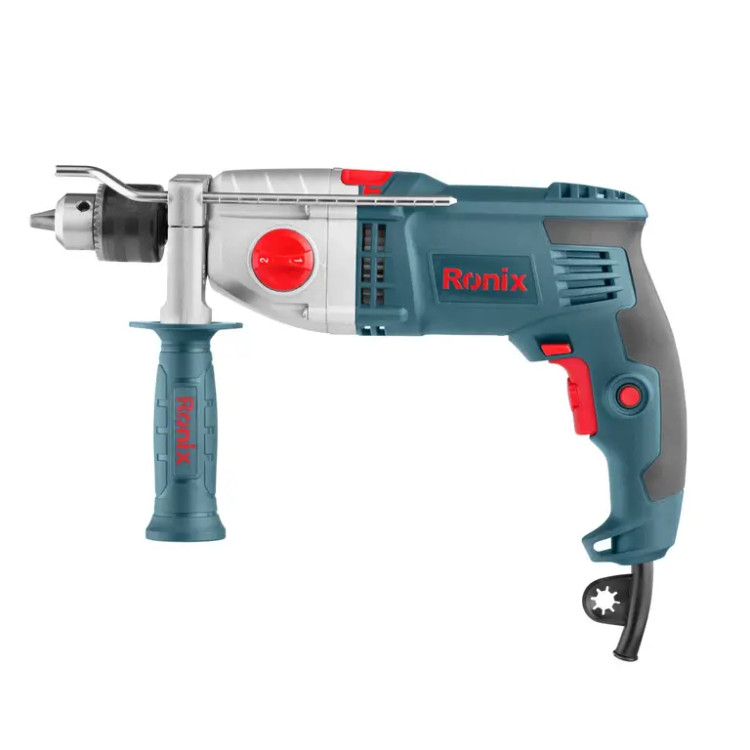 Ronix electric drill model 2221 650 W power, 13 mm triple system and ergonomic design
